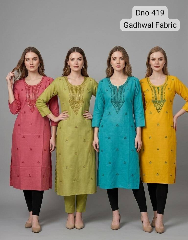 D.no 419 Series By Fashid Wholesale Stylish Beautiful Colourful COTTON Kurti At Wholesale Price